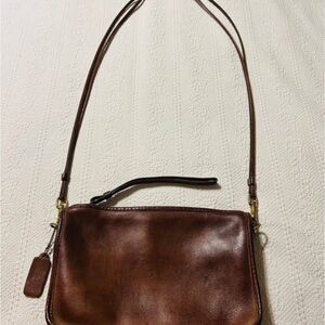 Vintage Coach Tan Leather Crossbody Bag